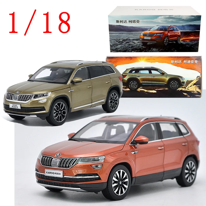 Литая под давлением масштабная модель автомобиля Skoda Kodiaq, модель автомобиля из сплава Skoda Karoq, игрушки для мальчиков, оригинальная коробка Играйте в транспортные средства и модели