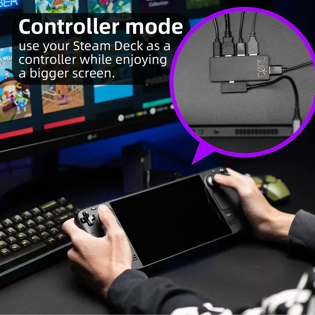 Подставка для док-станции Skull & Co. Savage Raven SteamDock DeX со съемным USB C-концентратором для Steam Deck ROG Ally Gamer, аксессуары