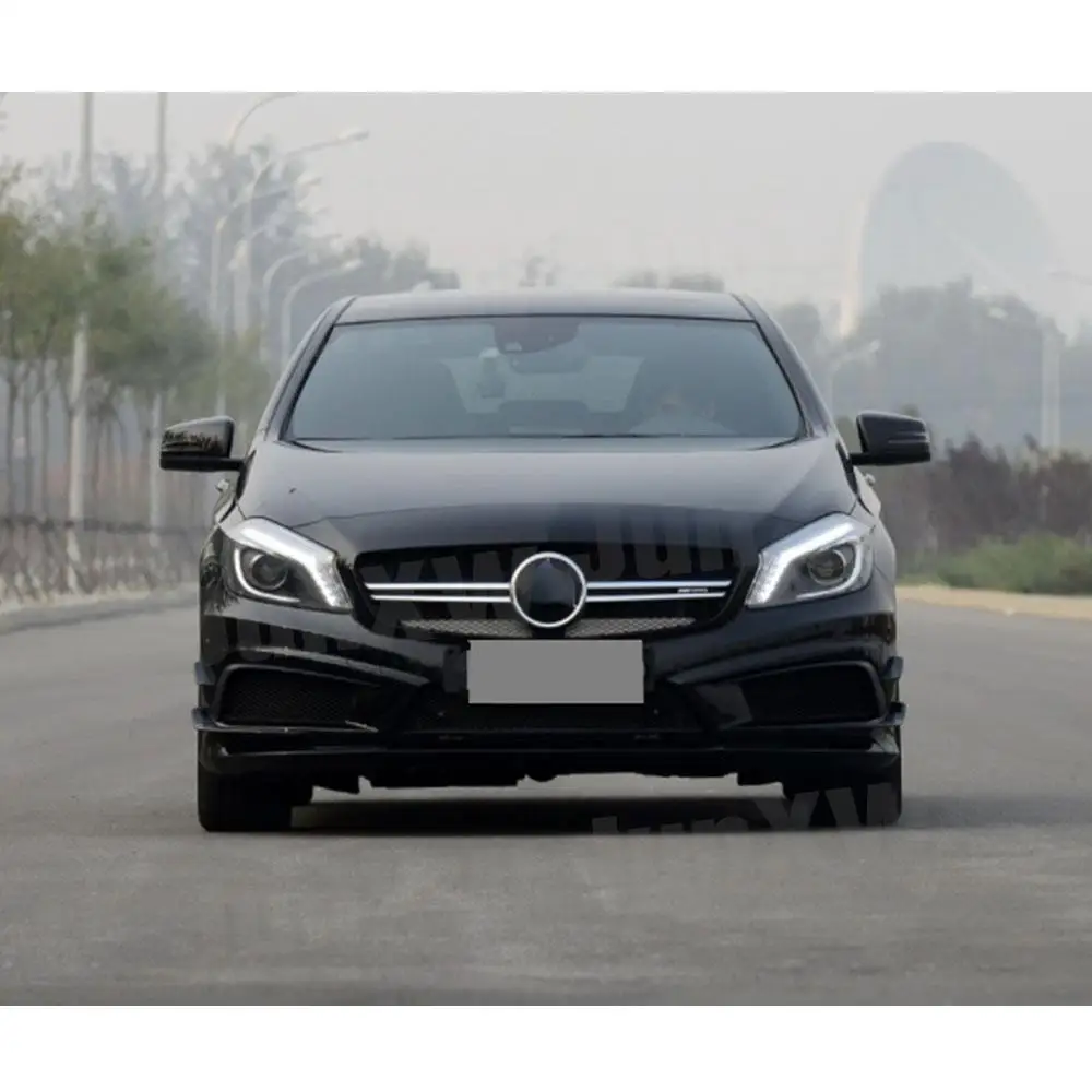 Фото Решетка переднего бампера ABS для Mercedes Benz A class W176 A45 AMG 2013-2018 Автомобильные гоночные грили A Style ABS Черный Серебристый №3