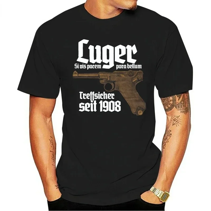 Luger Премиум Футболка Pistole 08, Парабеллум, Selbstladepistole, deuлland одежда для мужчин и женщин футболки с буквами Классическая уличная одежда