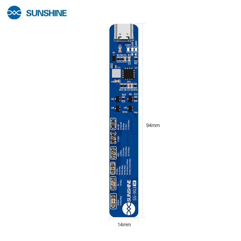 SUNSHINE SS-903 SE, плата активации зарядки аккумулятора без удаления для iPhone 8-16 Pro Max, тестер зарядки печатной платы аккумулятора