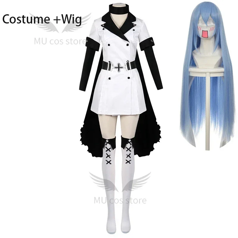 Фото Парик для косплея из аниме Life Akame Ga Kill Esdeath, головной убор для косплея, в стиле манги, империи, бриллиант №5