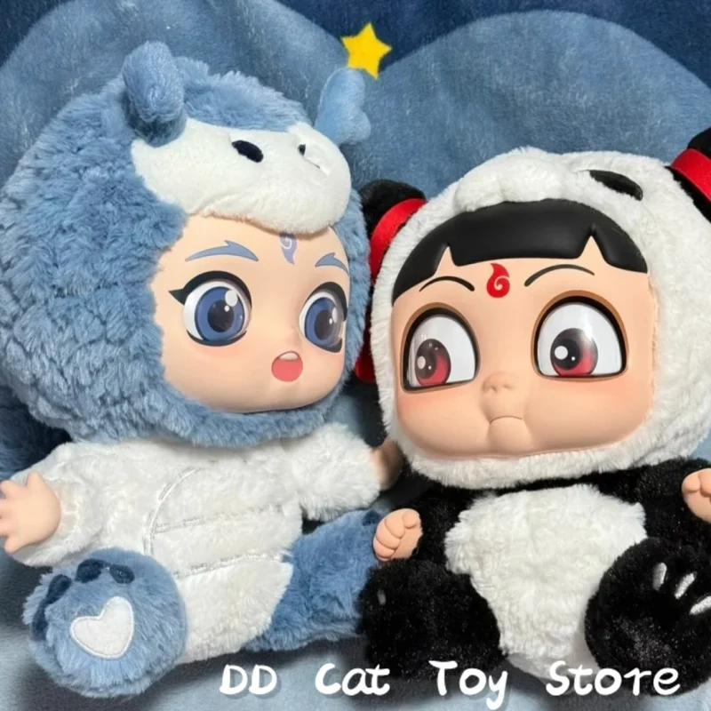 Подлинная Nezha2 Born Hug Series Kawaii Фигурка Белый Дракон Ao Bing Panda Nezha Виниловый Подвеска Лифт Kawaii Кукла Подарочная Игрушка