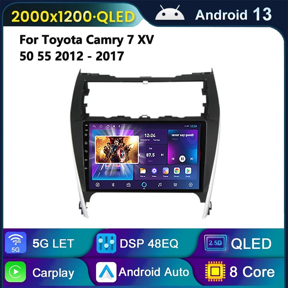 Для Toyota Camry 7 XV 50 55 2012-2017 США EDITION Android Мультимедийный Carplay Автомобильный плеер Экран навигации GPS Радио Автомобильная стереосистема