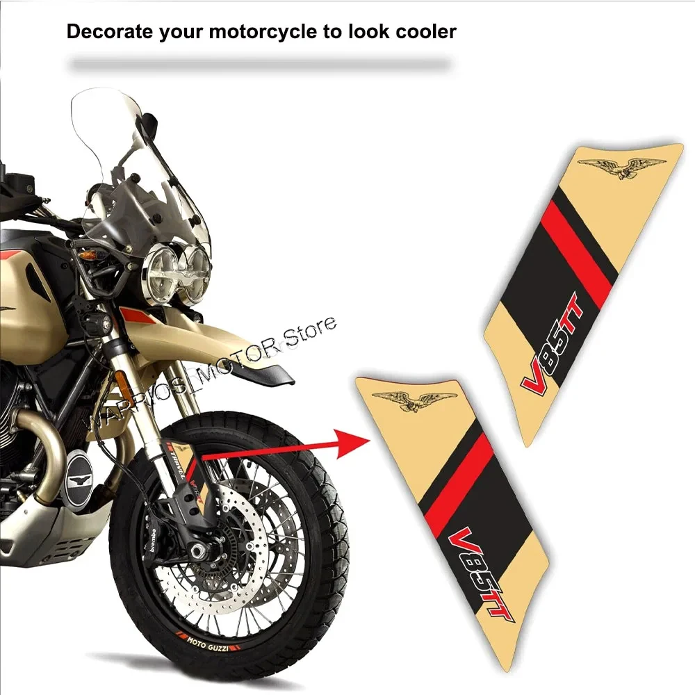 Фото Комплект защитных наклеек для мотоциклетного крыла MOTO GUZZI V85 TT, 3D резиновые водонепроницаемые защитные наклейки против царапин №3