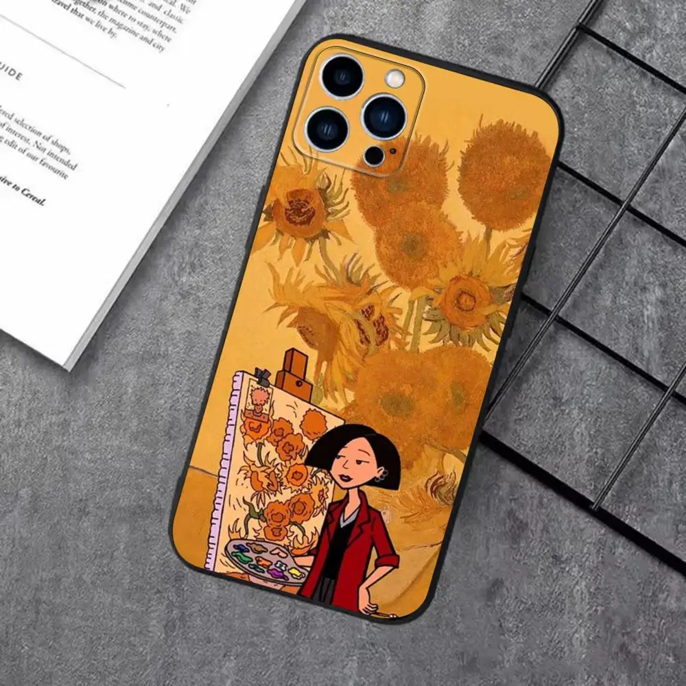 Фото Классический аниме-девушка Daria, модный дизайн, чехол для телефона для iPhone 16 16e 15 14 13 12 11 Plus Mini Pro Max, мягкий черный противоударный чехол №5
