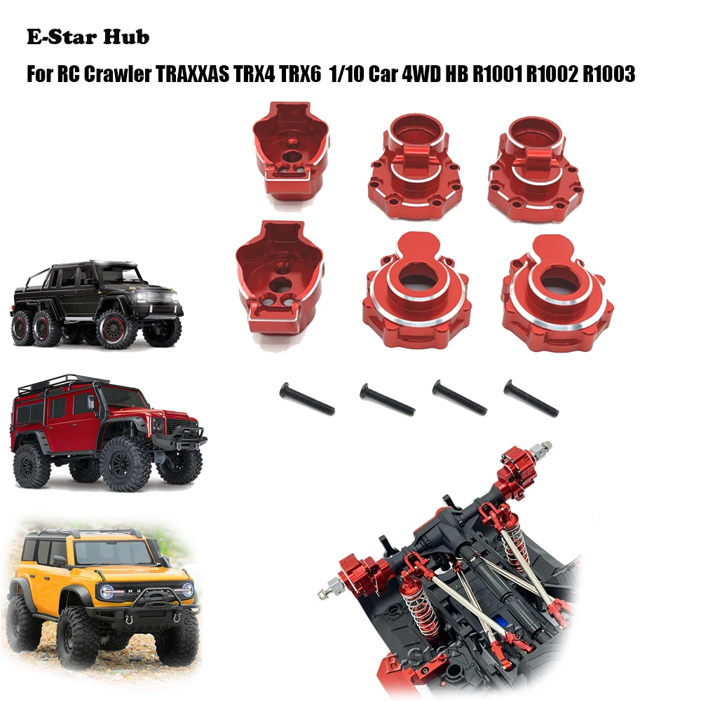 Задняя чашка моста для радиоуправляемого гусеничного автомобиля TRAXXAS TRX4 TRX6 1/10, 4WD HB R1001 R1002 R1003, металлические детали для обновления