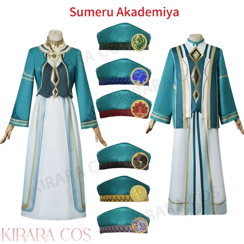 Sumeru Akademiya Косплей Костюм Impact Six Darshans Униформа Мужчины Женщины со шляпой Amurta Rtawahist Haravatat Kshahrewar Костюмы