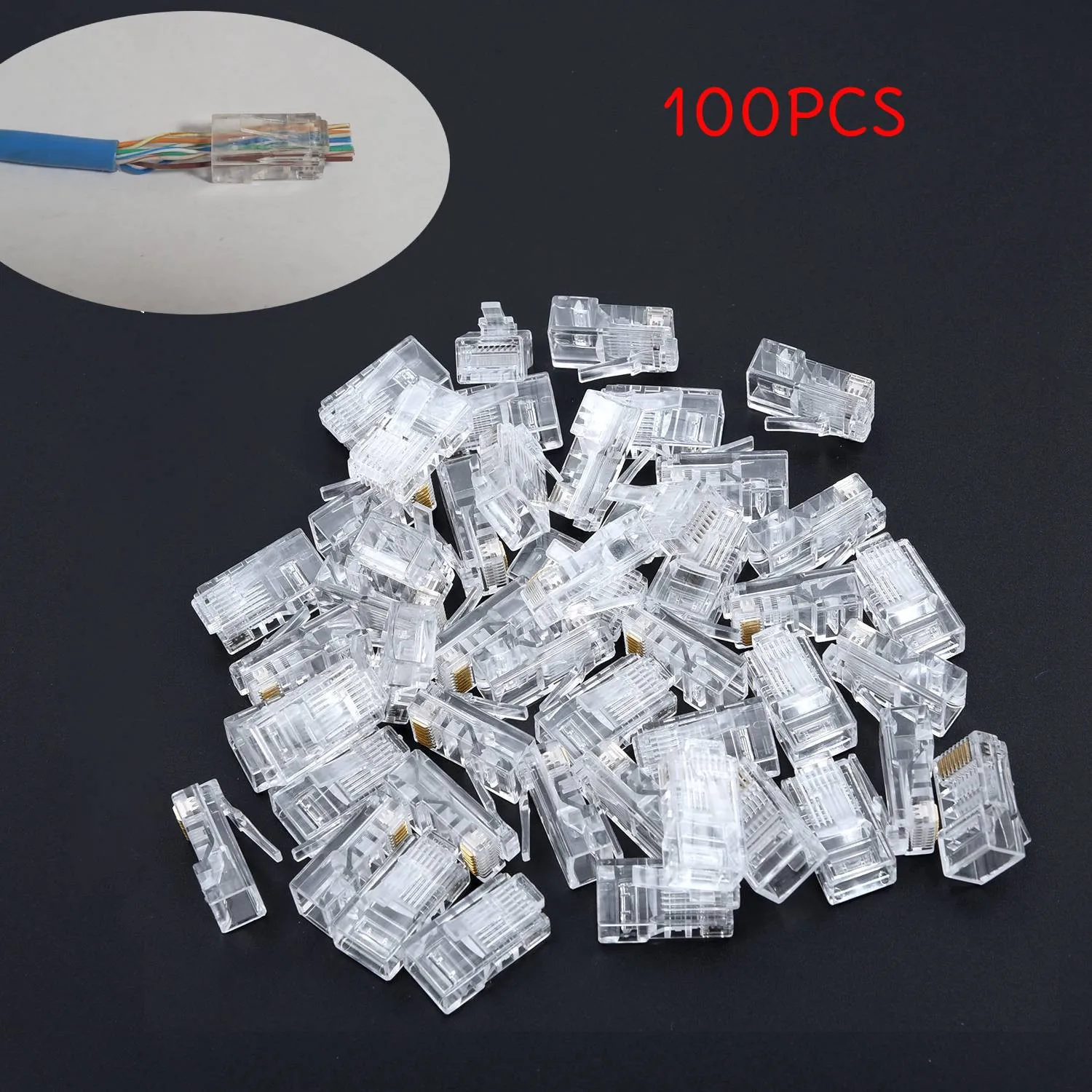 Сетевой кабельный разъем CAT6 RJ45, 50/100 шт., модульный коннектор RJ45, Сетевой коннектор CAT6