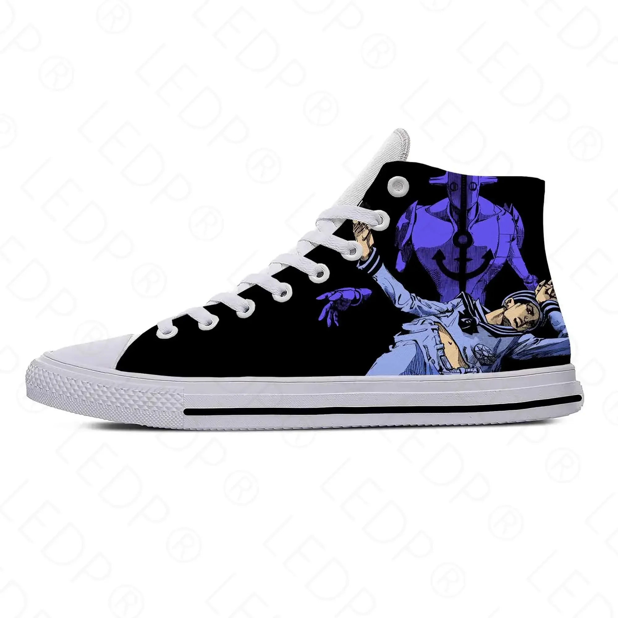 Фото Повседневная тканевая обувь с рисунком Хигашиката, Josuke JoJo Bizarre Adventure, легкие дышащие мужские и женские кроссовки с 3D принтом №2