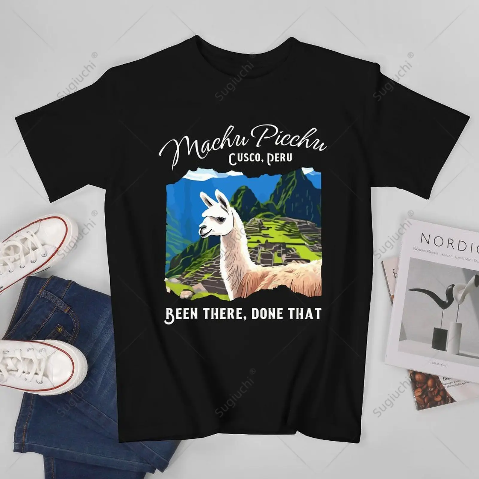Мужская футболка унисекс Peru Cusco Llama Souvenir Мачу Пикчу, футболки, футболки для женщин и мальчиков, футболка из 100% хлопка