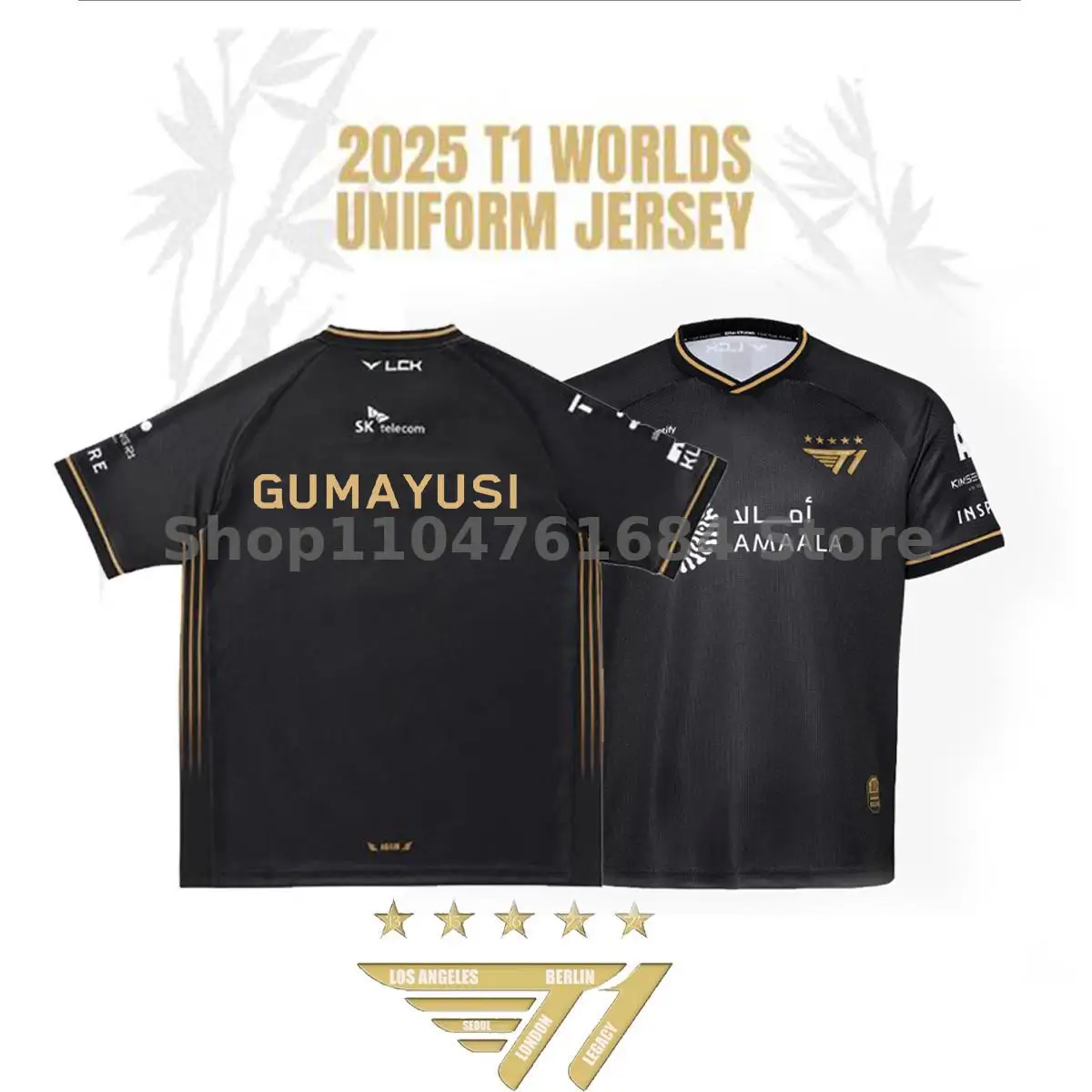 Фото 2025 Новая футболка Esports Team Uniform T1 League Of Legends World Finals Джерси Футболка Lol Games Faker Fan Support Мужская одежда №2