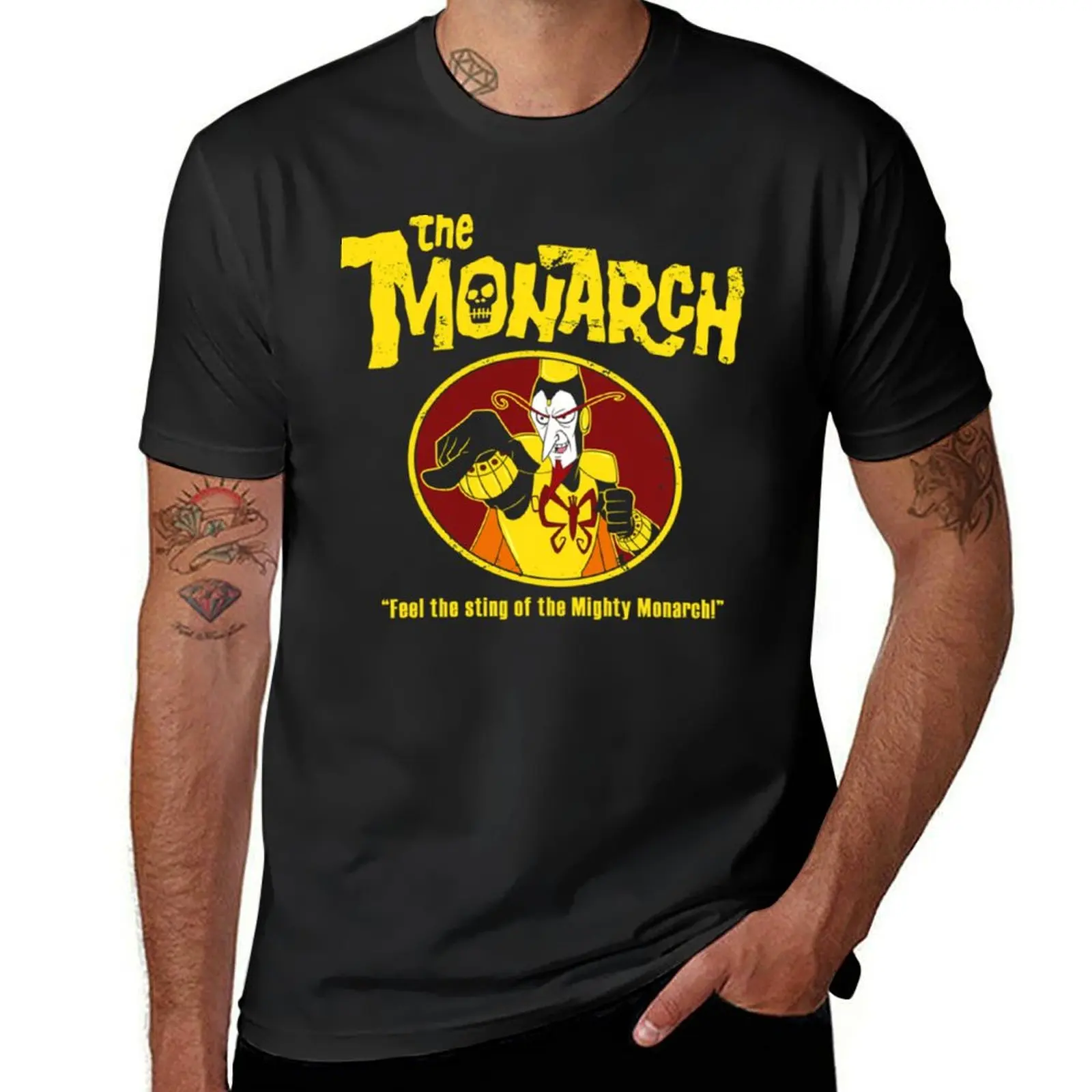 Классическая футболка The Mighty Monarch, тяжелая Эстетическая одежда, кавайная одежда, мужские футболки большого размера с графическим рисунком