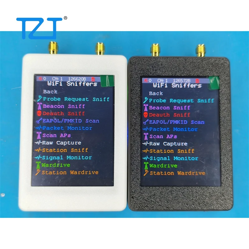 Фото Портативная макетная плата TZT ESP32 Marauder 1.7.2, прошивка, GPS-позиционирование, 2,8-дюймовый экран с черным/белым корпусом с 3D-печатью №5