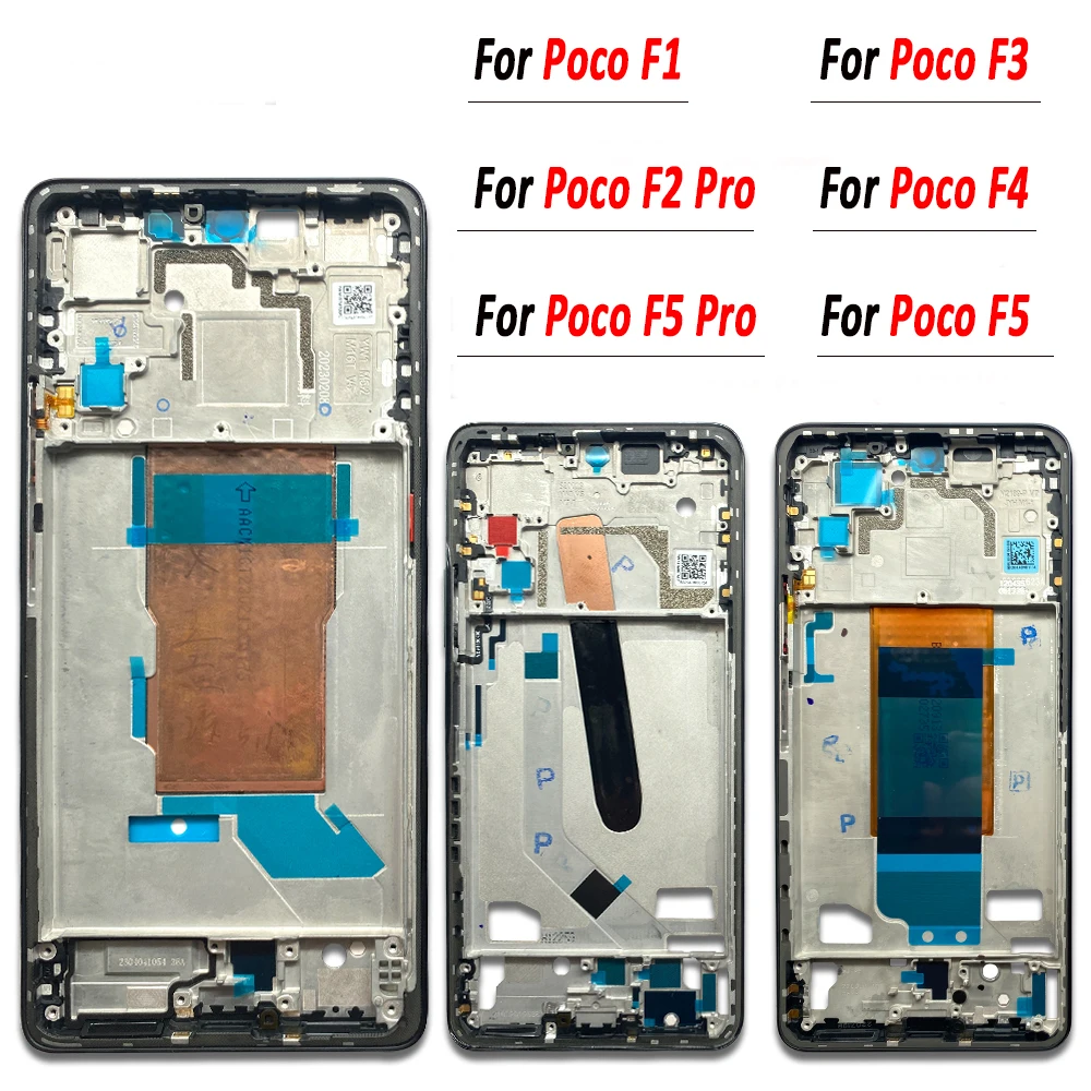 Новый корпус средней рамки для Xiaomi Poco F1 F2 Pro F3 F4 F5 Pro, передняя рамка для ЖК-дисплея, держатель, крышка, средняя Крышка корпуса, запчасти