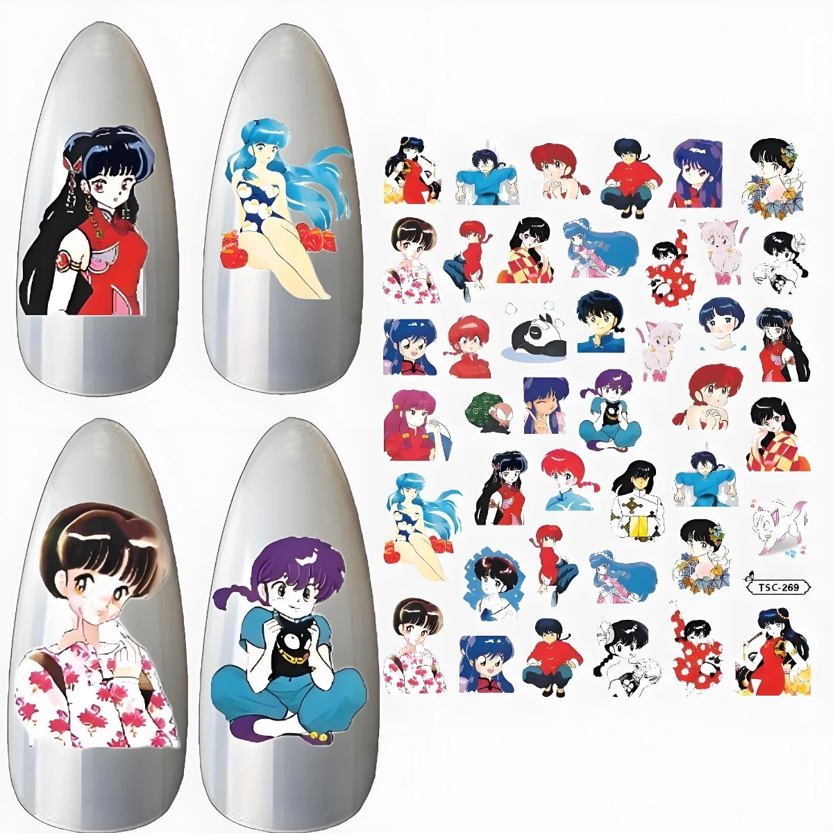 TSC-269 Ranma 1⁄2、Ranma Nibun-no-Ichi, аниме наклейки для дизайна ногтей наклейки для ногтей