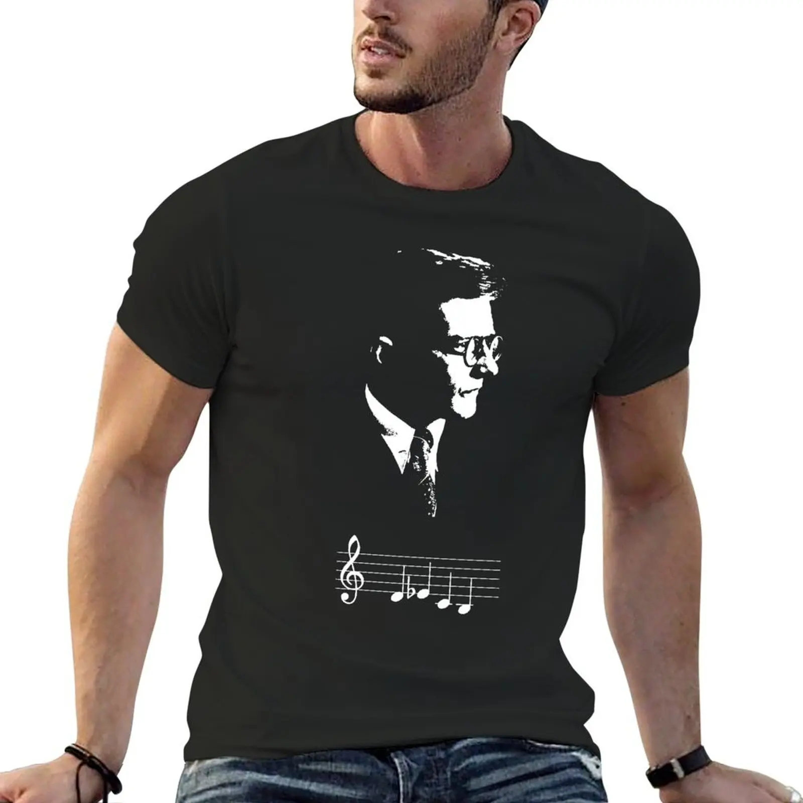 Футболка с музыкальными нотами Dmitri Shostakovich DSCH, модные рубашки, винтажная милая одежда, блузка, толстовки, мужские