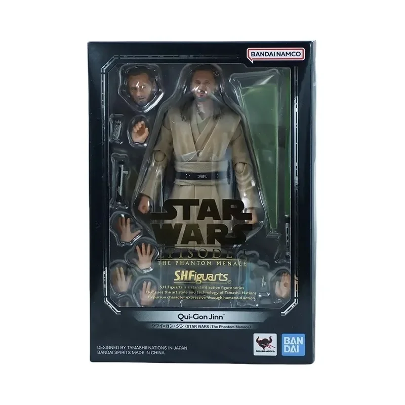 Оригинальная подлинная модель Bandai Anime Star Wars:THE PHANTOM MENACE Qui-Gon Jinn SHF, игрушки, экшн-фигурки, подарки, коллекционные украшения
