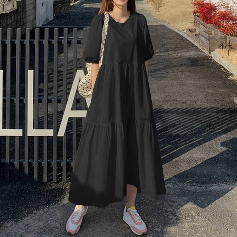 Женское платье кафтан Terengganu Baju Kelawar, хлопковое свободное платье макси с коротким рукавом (art.: 3920bcf0c8b00) - 3920bcf0c8b00