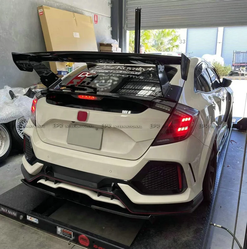 Фото Для Honda 17-вwards Civic Type R FK8 VRSAR2 Type GT спойлер (сухие карбоновые ножки) №2