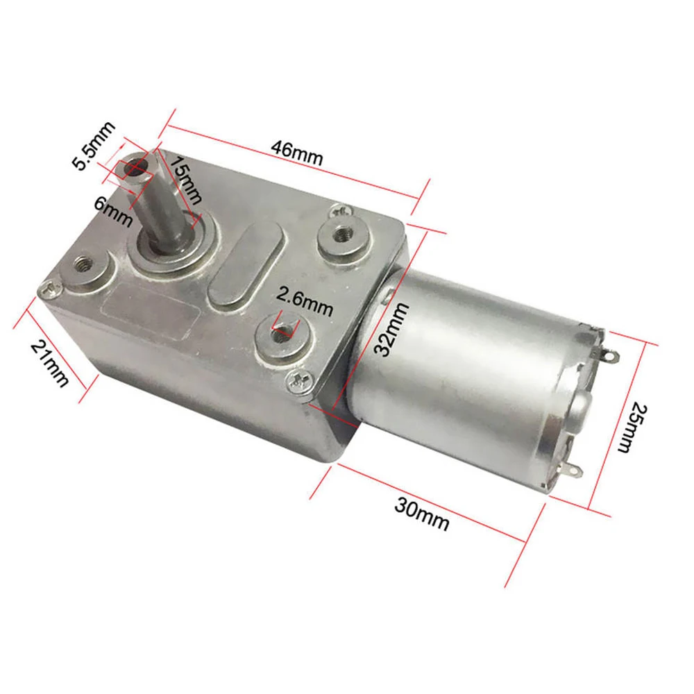 BringSmart JGY-370 Jgy370 3-210 об/мин 12 В 24 В Мини-электрический 6 В 90-градусный редуктор под прямым углом 12 В постоянного тока Червячный мотор-редуктор