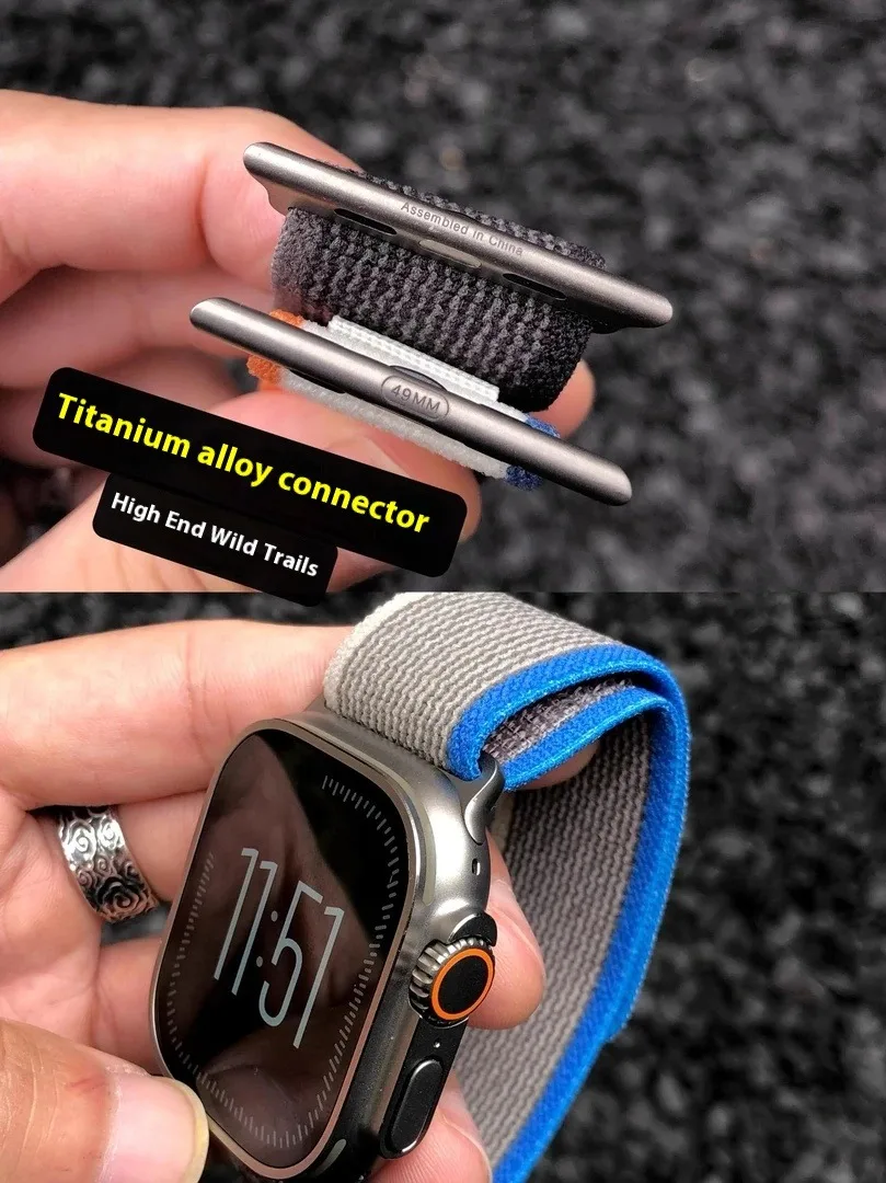 Kaker Storm Premium Подходит для Apple Watch iwatch Strap Ultra Wild Path Разъем из титанового сплава 49
