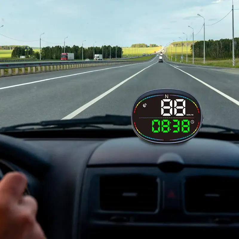 Фото GPS проекционный дисплей цифровой 4-режимный GPS HUD автомобильный спидометр дисплей автомобильный HUD с скоростью MPH направление компаса для поездок на работу №3