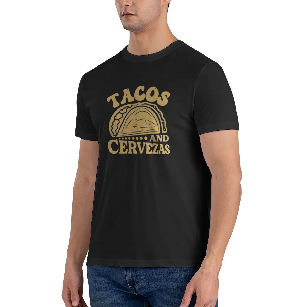 Фото Мужская футболка Tacos Beer Mexican Tacos And Cxtaas Regular Fit, 100% хлопок, футболка с коротким рукавом, повседневная футболка с круглым вырезом, топы №4