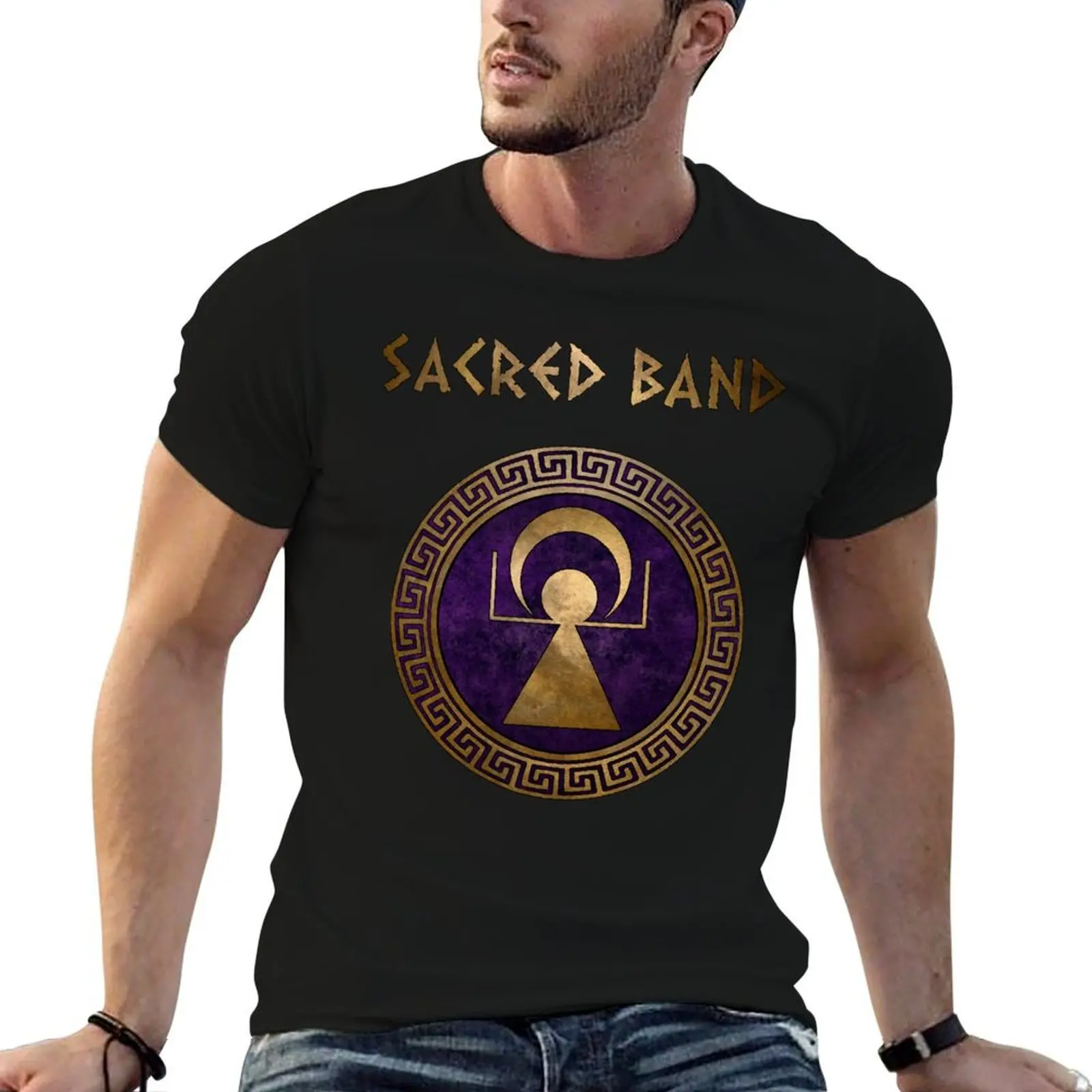 Футболка Carthage Sacred Band Shield Symbol of Punic Goddess Tanit, футболки для мужчин, забавная мужская футболка с рисунком, футболка из 100% хлопка
