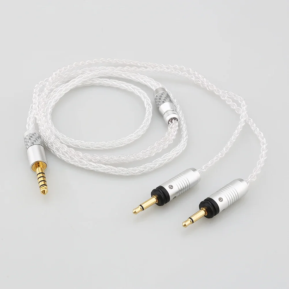 Фото HIFI 3,5/4,4/2,5 мм XLR 8 Core 99% 7n чистый Серебристые наушники кабель для фокусного расстояния Elear Elex Elegia Stellia Celestee Radiance №4