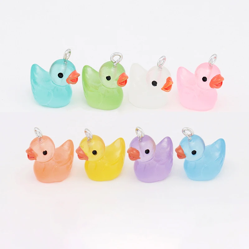 10 шт. Люминесцентные Подвески из прозрачной каучуковой смолы Diy Kawaii 3D брелок для телефона Браслеты Серьги Подвески для детей ювелирные изде...