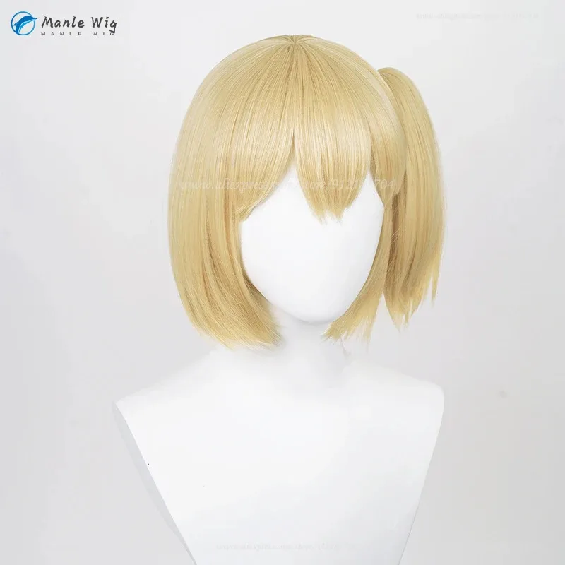 Фото 2025 Yachi Hitoka парик женский 30 см блондинка желтый с хвостиком косплей аниме парики термостойкие синтетические волосы + Wi №3