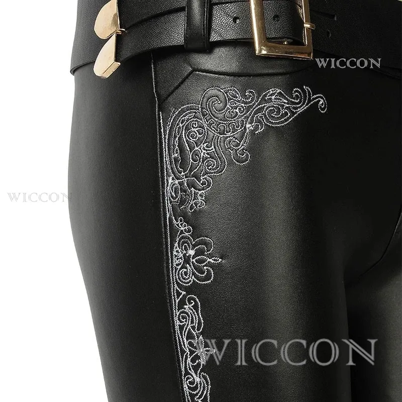 Фото Новая модель костюма для косплея Wiccon DMC Trish, черный топ и брюки, охотник на дьяволов, May Cry, сексуальная парик для женщин, Хэллоуин, карнавал, косплей Ani №5