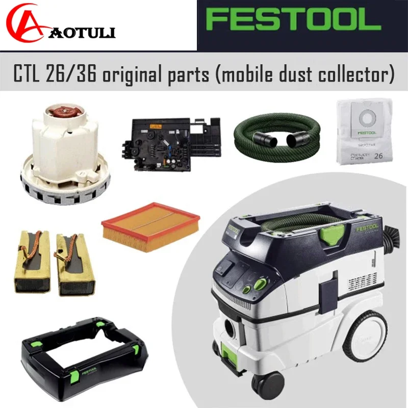 Оригинальные аксессуары FESTOOL для пылесоса CTL 26/36 E Motor, панель управления угольной щеткой, выключатель печатной платы и т. д.