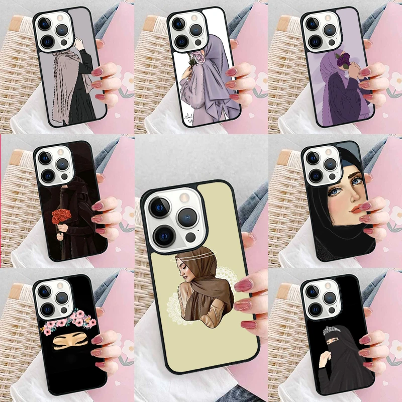 Исламский мусульманский чехол для телефона Hijabi для девочек для iPhone 16 Promax 15 Pro 13 14 Plus 11 12 Mini XR XS MAX