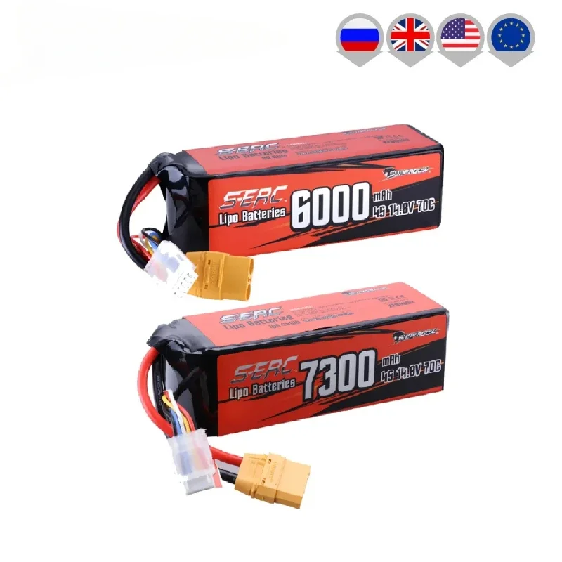4S Lipo аккумулятор для 6000 мАч 7300 Ач 70C 14,8 В с разъемом XT90 для радиоуправляемого автомобиля, грузовика, танка, тригги, автомобиля, багги, хобби