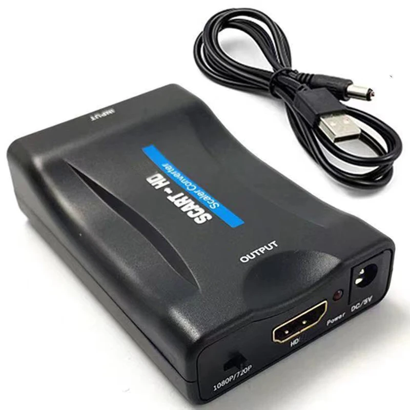 С HDMI на Scart HD видео преобразователь кабель вход Scart HDMI-совместимый выход 1080P дисплей Удлинительный адаптер с переключателем PAL NTSC