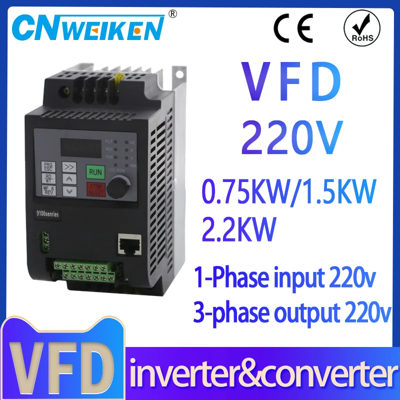 Прямые продажи с фабрики, высококачественный VFD 220 В 1ph в 3ph out 220/380 В 0,75-11 кВт, универсальный контроллер скорости водяного насоса