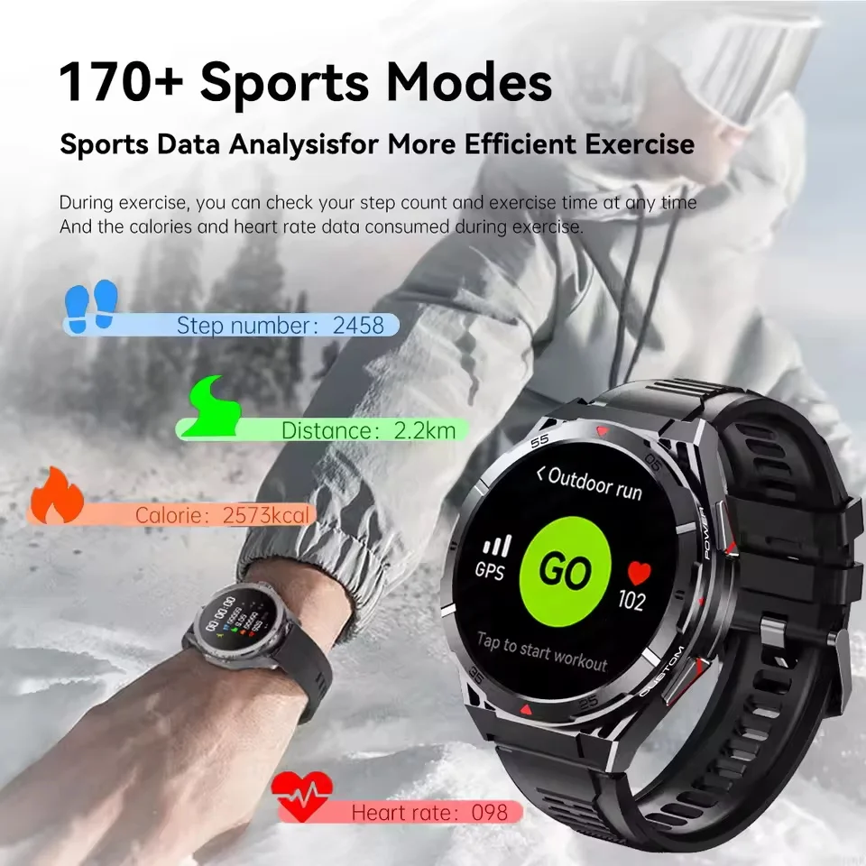 Новинка для HUAWE, оригинальные GPS-смарт-часы, HD AMOLED-экран, спортивный компас, Bluetooth-вызов, пульс, IP69, водонепроницаемый умный браслет (art.: 3920cf8822e9e) - 3920cf8822e9e