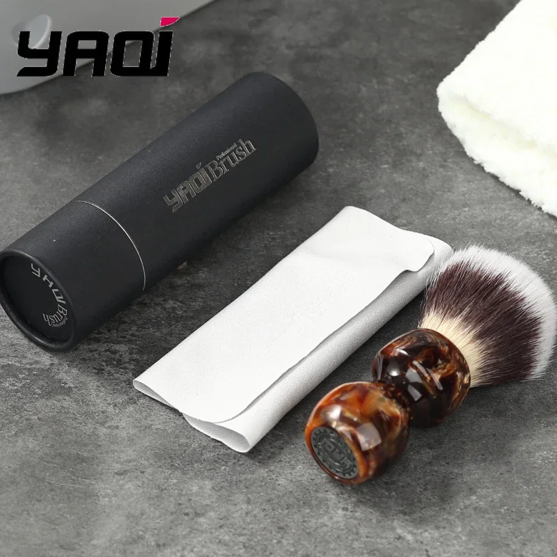 Мужская кисть для влажного бритья из синтетических волос YAQI Caramel Cat's Whisker |   Мужской инструмент для ухода за бородой премиум-класса, быстрая доставка