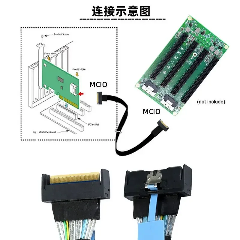 Фото Slimline SAS Mini Cool Edge IO MCIO SFF-8654 8I 74P PCIE 5.0 к MCIO Кабель U2 24 Гбит/с Переходник «папа-папа» Кабель Соединительная карта №3