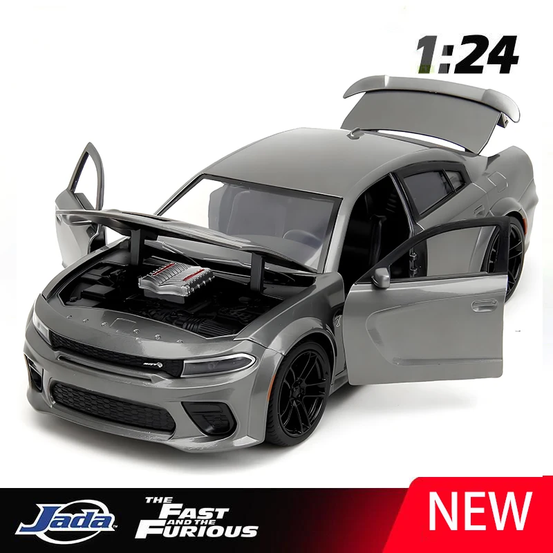 JADA 1:24 DODGE CHARGER SRT HELLCAT 2021, легкосплавный автомобиль, литье под давлением и игрушечный транспорт, модель автомобиля, миниатюрная масштабная модель автомобиля, игрушки для детей