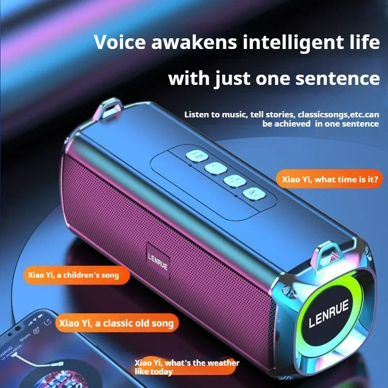 Фото T16 20 Вт шокирующий бас свет красочный Bluetooth динамик портативный стерео объемный беспроводной сабвуфер беспроводной динамик домашний караоке №3