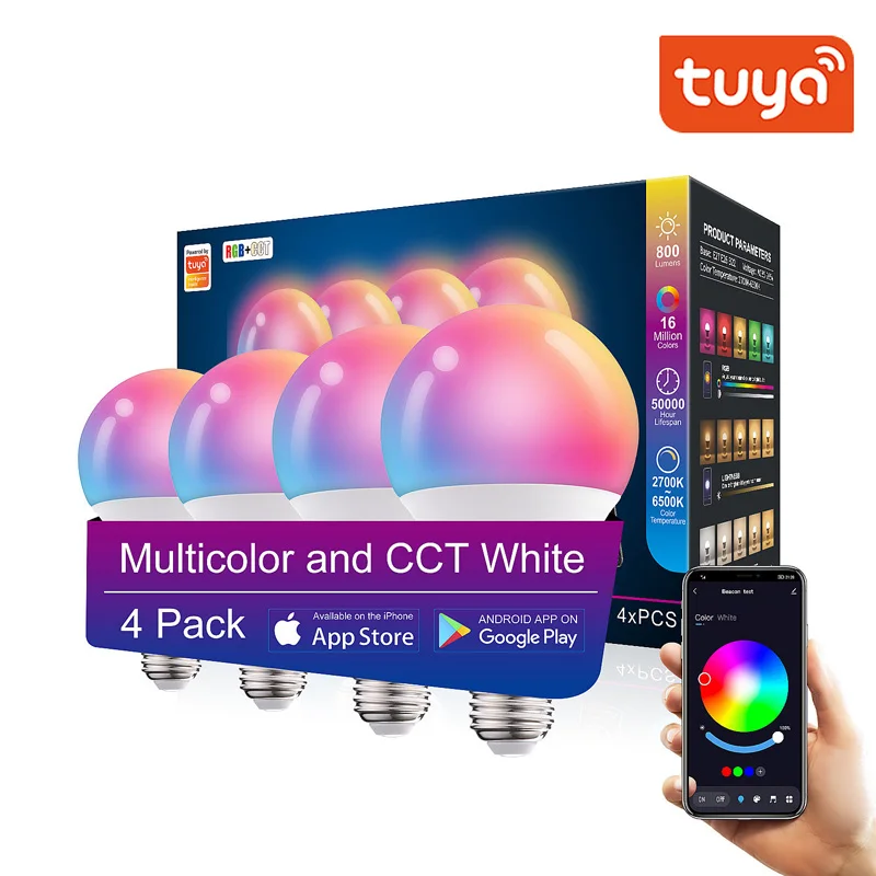 10W E27 RGB CCT Smart Bulb Tuga Mobile Control Светодиодные фонари (art.: 3920cc6325a91) - 3920cc6325a91