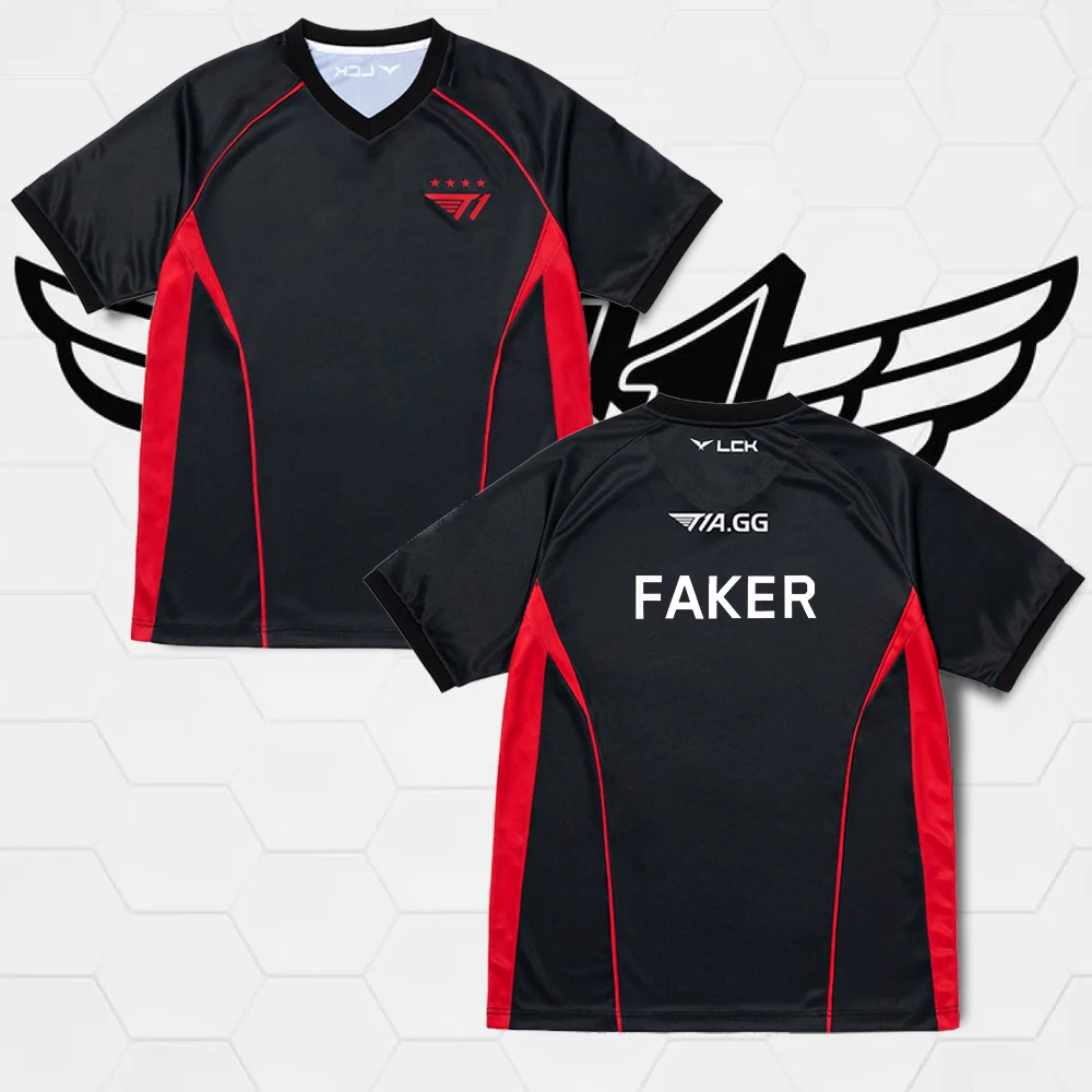 2024 футболка с принтом «Лига Легенд» SKT T1, футболка из Джерси «LOL Esports Faker», Спортивная игровая команда ZEUS для мужчин, одежда для соревнований с мальчиками, топы