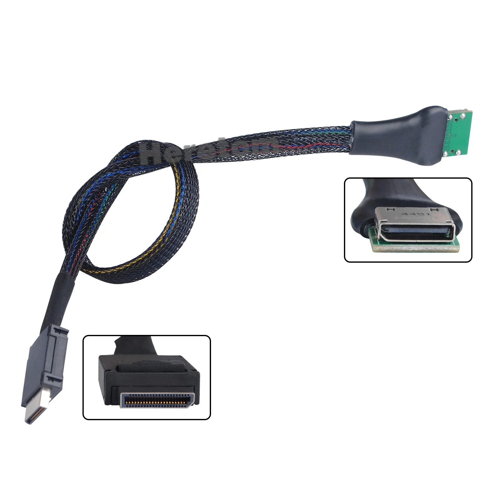 Фото Heretom Новый OcuLink PCIe PCI-Express SFF-8611 4i 42Pin штекер для OcuLink SFF-8612 4I гнездо SSD Активный кабель для передачи данных 30 см №4
