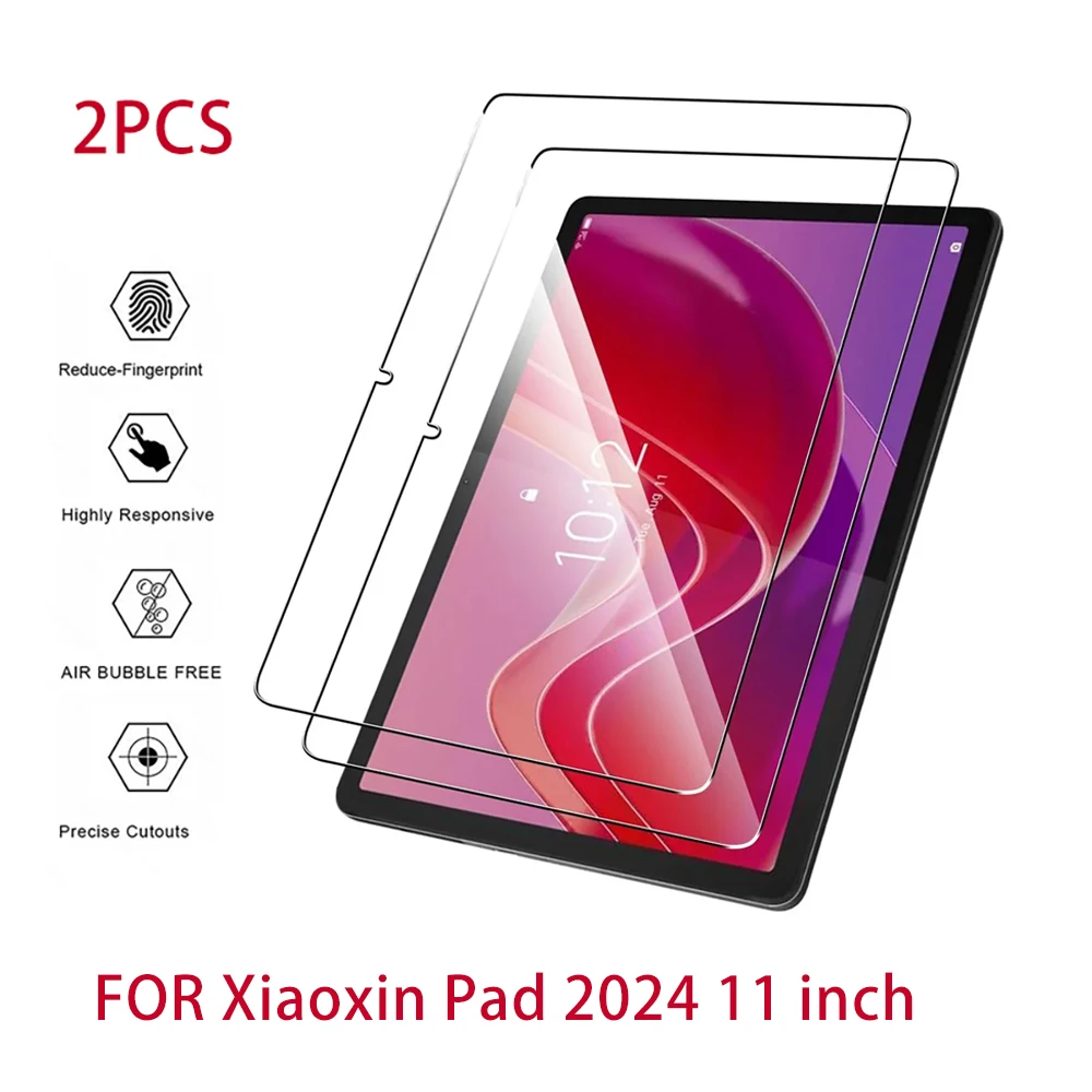 2 шт. HD защита экрана от царапин Закаленное стекло для Lenovo Xiaoxin Pad 2024 11 дюймов Защитная пленка для планшета масляное покрытие