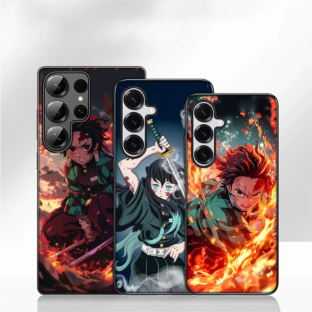 Чехол Demon Slayer Tanjiro Muichiro Tokito для Samsung Galaxy S25 S24 S22 S23 FE Ultra Plus S7 Edge M56 A05 A06 A15 A16 A26 A36