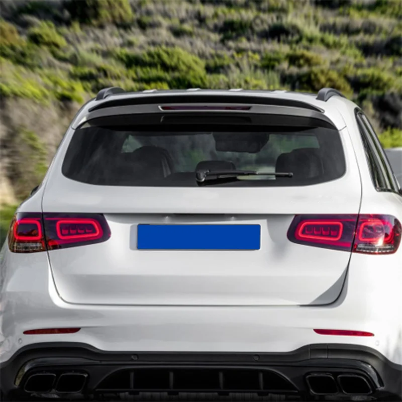 Фото Глянцевый черный спойлер на заднюю дверь 2016-2022 для Mercedes-Benz GLC X253 GLC200 GLC43 GLC63 AMG, Автомобильный задний спойлер на крышу багажника №5