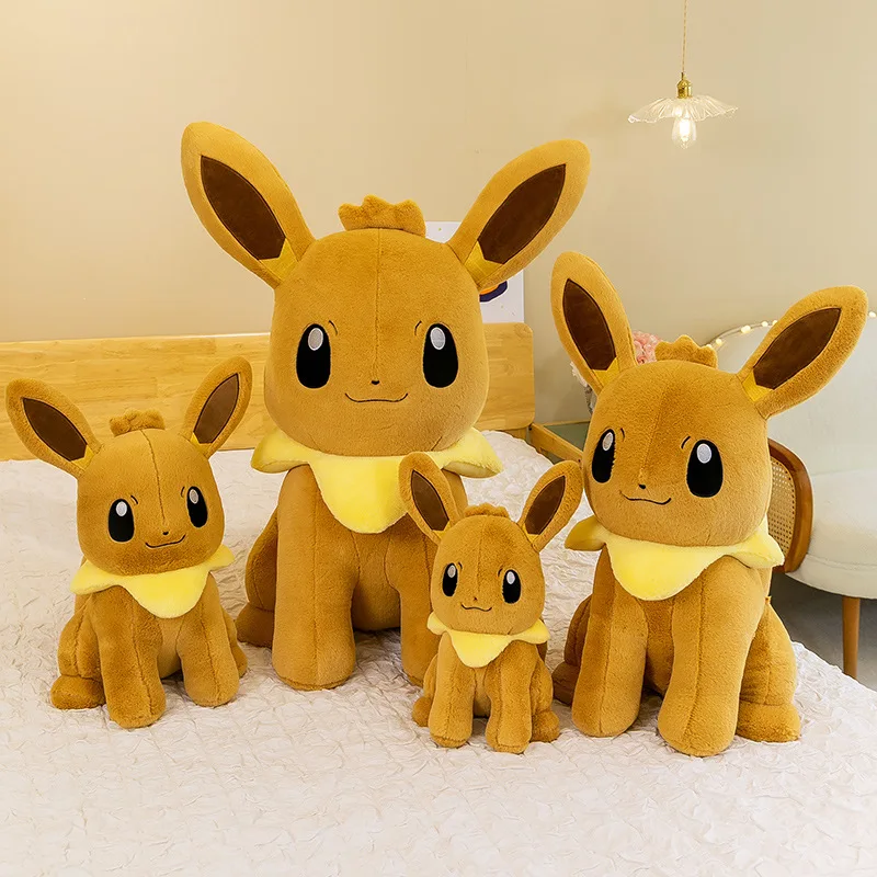 Фото 40-75 см гигантские плюшевые игрушки Pokemon Eevee, аниме Pokémon Eevee, куклы, милая мягкая подушка Eevee, сидящий рождественский подарок для детей №2